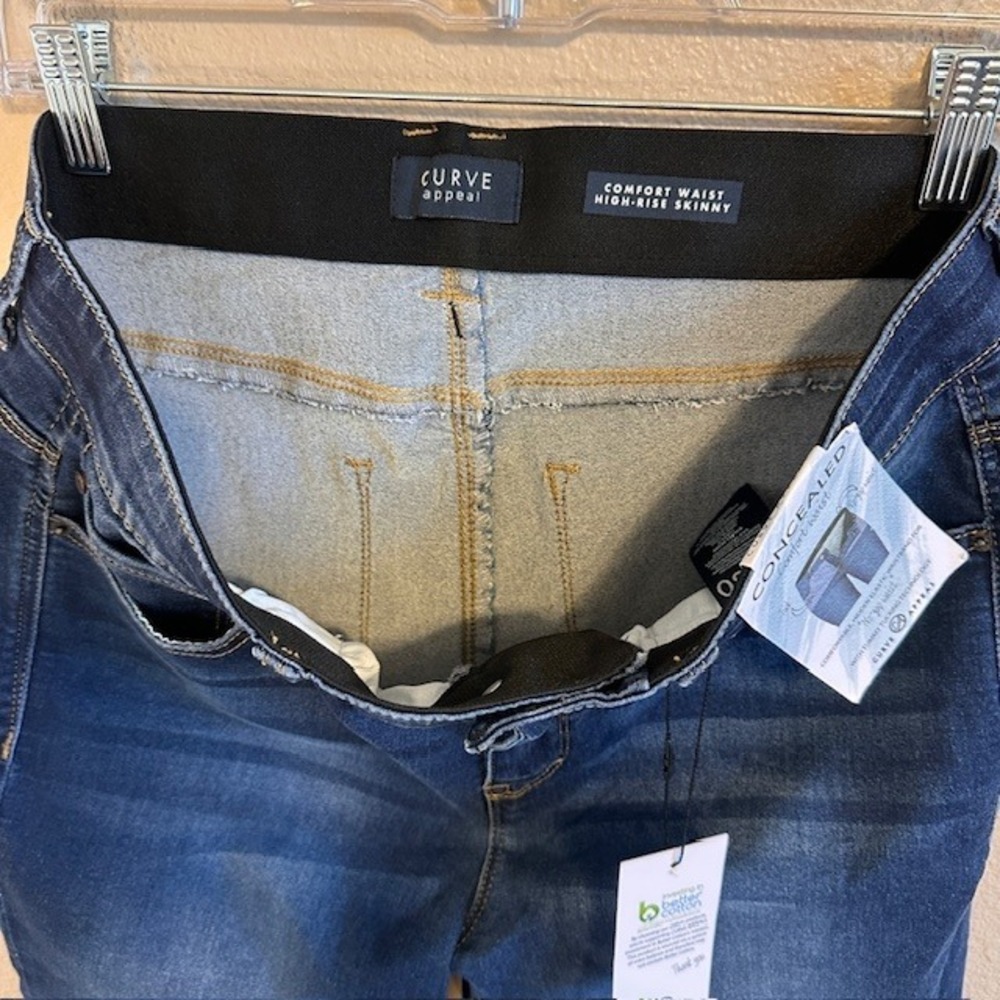 NWT Curve Appeal Women's Comfort Waist High Rise Skinny Stretch Jeans 10/30 - Picture 7 of 8
